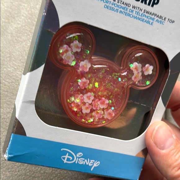 New Disney Mickey Mouse Ears Glittee Flowers Popsockets PopGrip - Picture 5 of 5